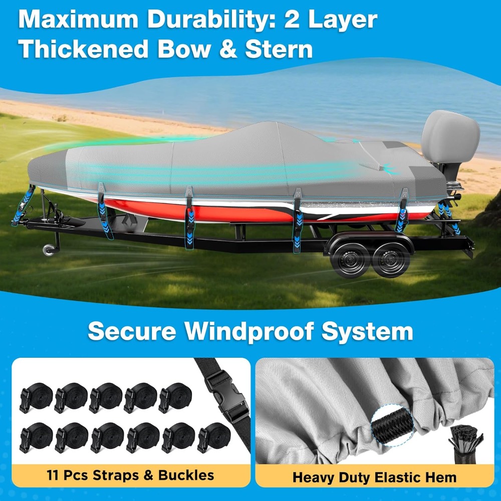 Boat Cover 20-22ft, 1200D Wate - Fishing Boat Trailer recensione e prezzo