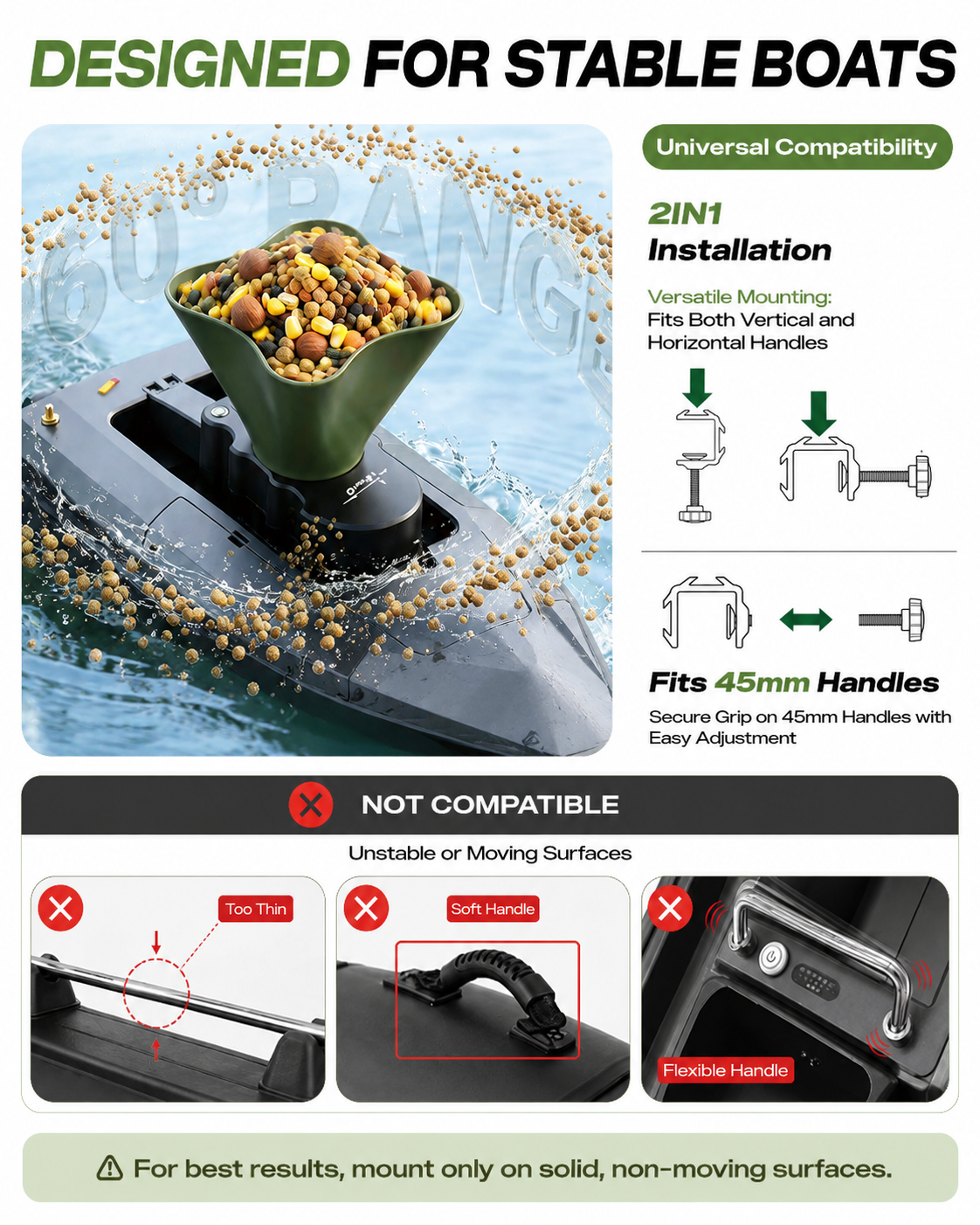 360° Rotating Bait Dispenser & - Fishing Boat Anchor Winch recensione e prezzo