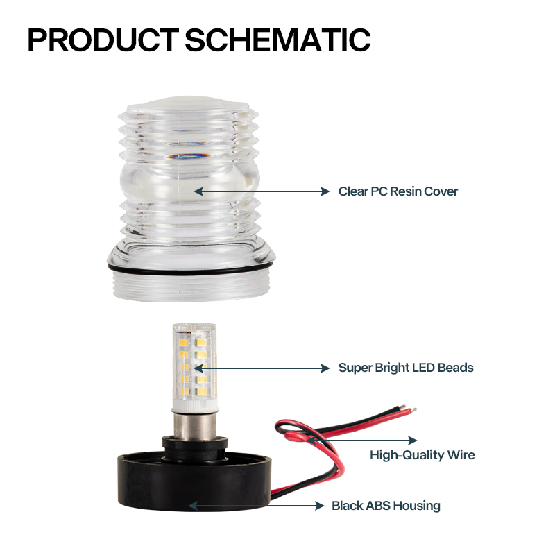 12V Marine LED Anchor Light Wa - Fishing Boat Navigation Light recensione e prezzo