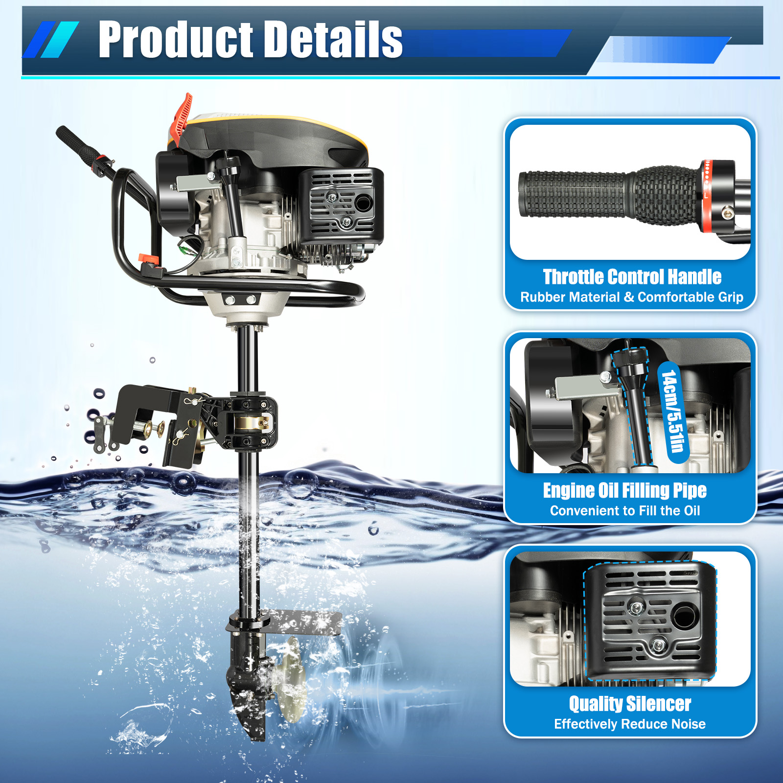 Outboard Motor Boat Engine, 4  - Fishing Boat Outboard Motor recensione e prezzo