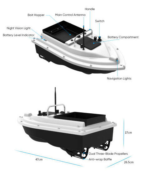 New 12V High Speed Carp Fishin - Fishing Boat Gps recensione e prezzo