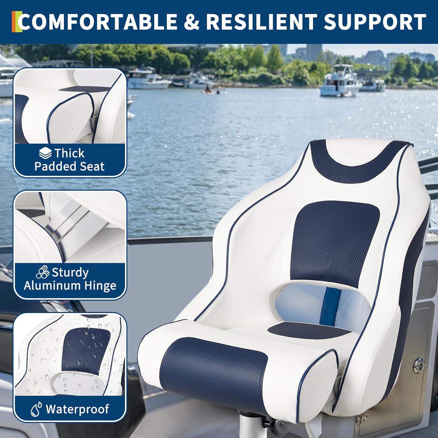 High Back Boat Seat with Flip- - Fishing Boat Seat recensione e prezzo