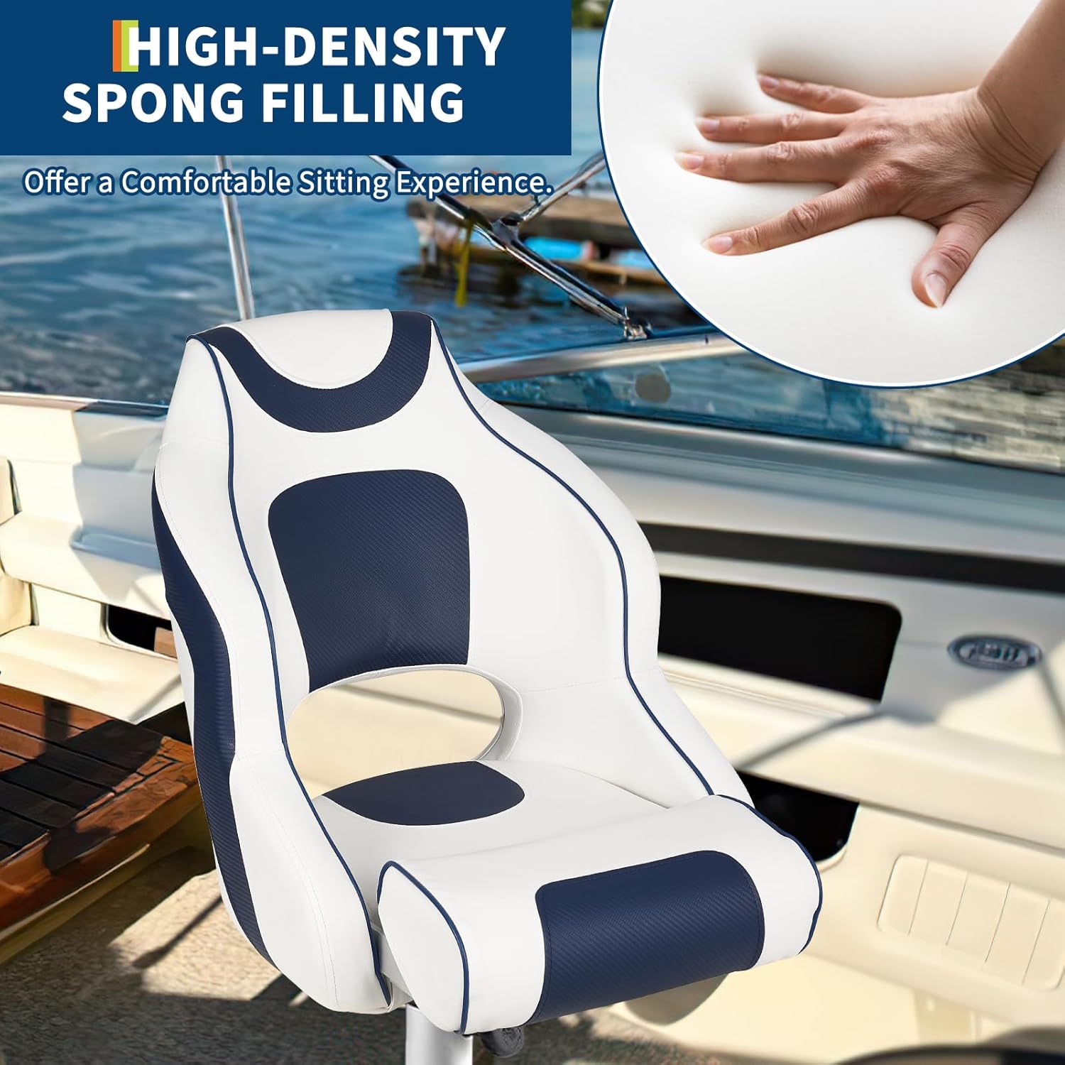 High Back Boat Seat with Flip- - Fishing Boat Seat recensione e prezzo