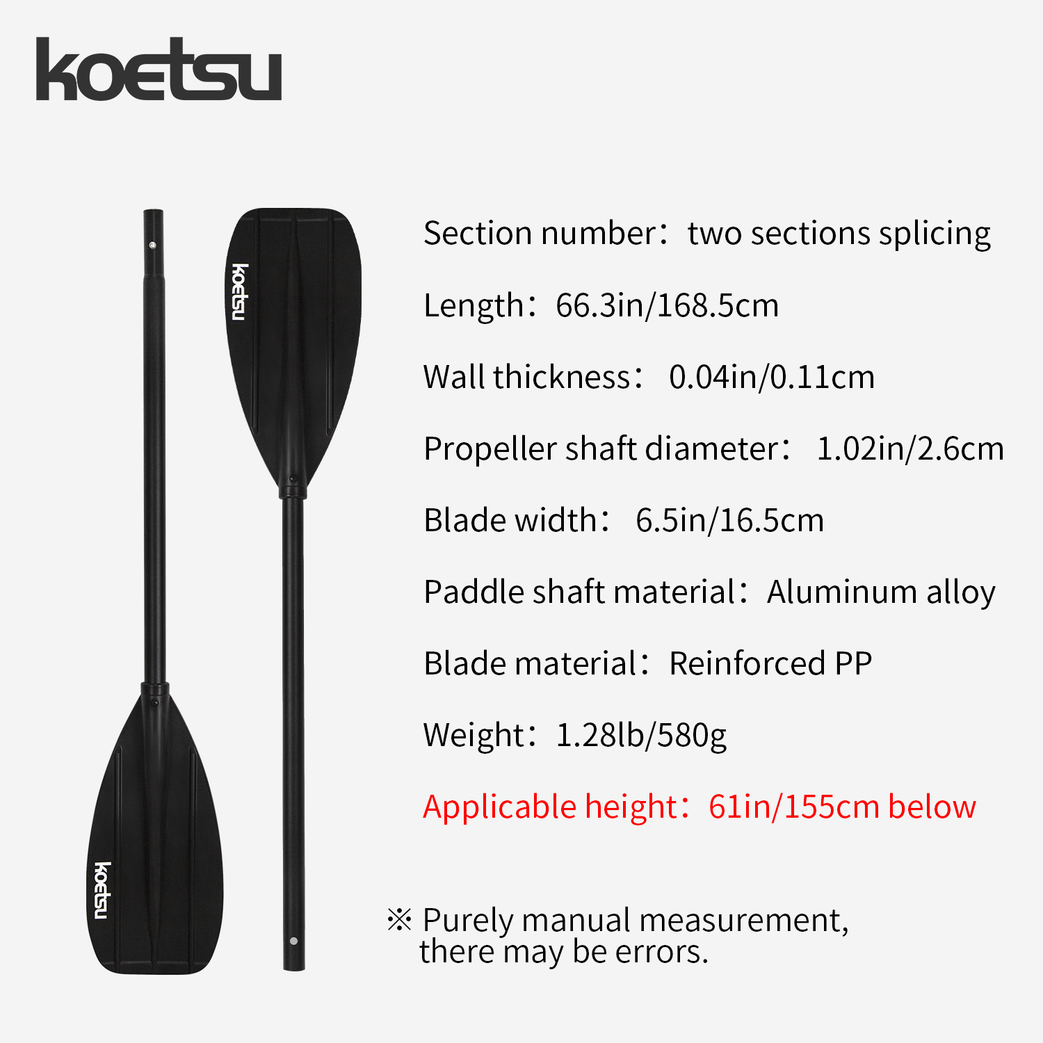 KOETSU Aluminum Alloy Double-H - Fishing Boat Paddle recensione e prezzo