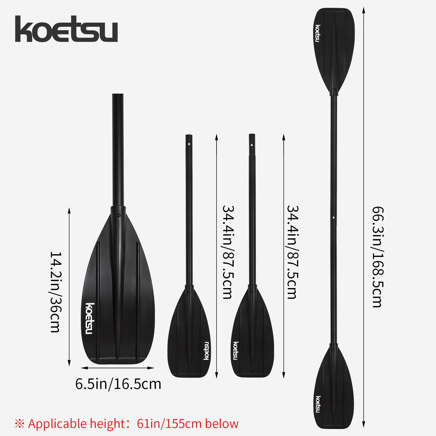 KOETSU Aluminum Alloy Double-H - Fishing Boat Paddle recensione e prezzo