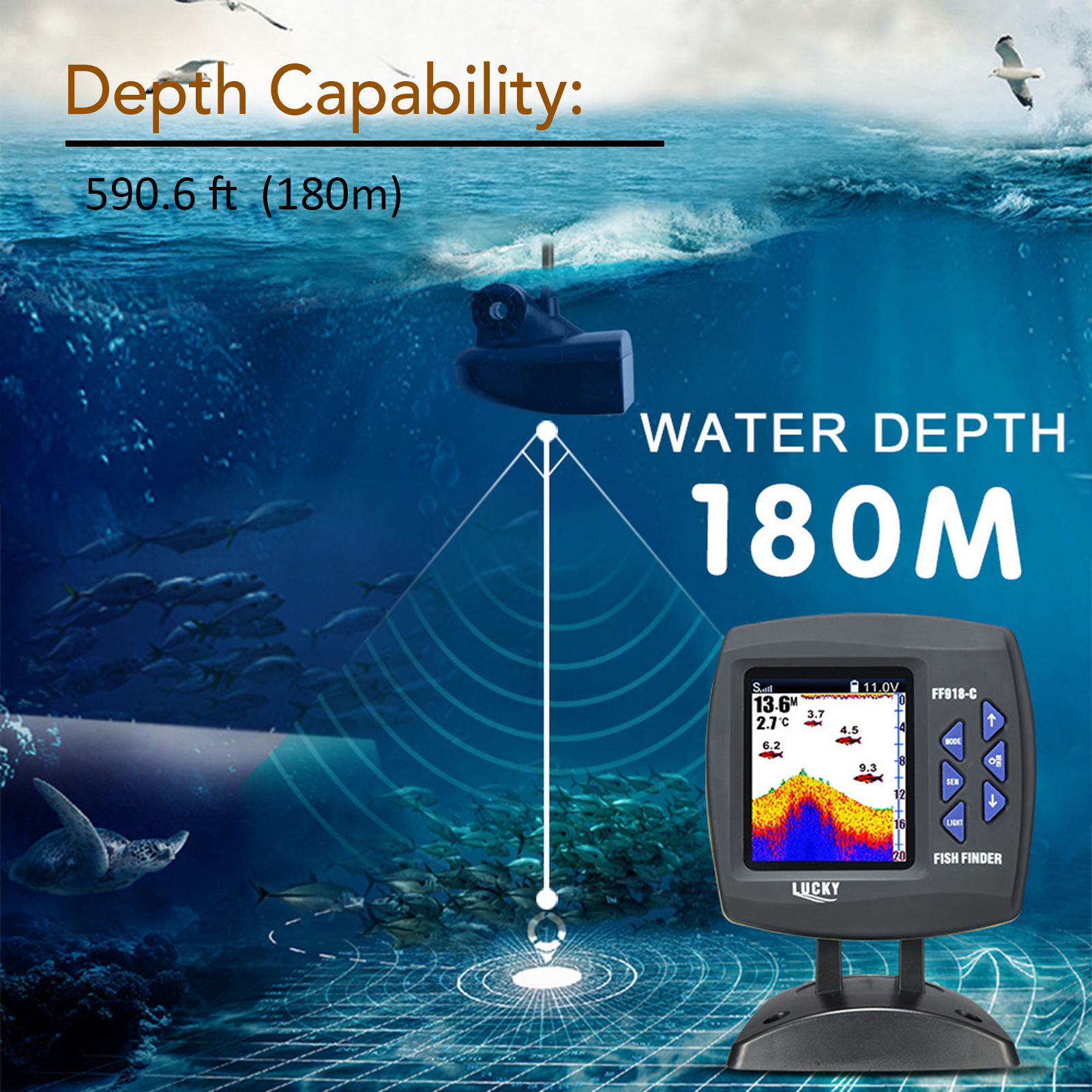 Portable Fish Finder Wireless  - Fishing Boat Depth Finder recensione e prezzo
