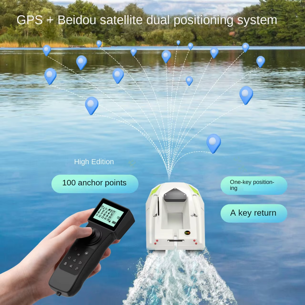 12V GPS RC Bait Boat 100 Posit - Fishing Boat Gps recensione e prezzo