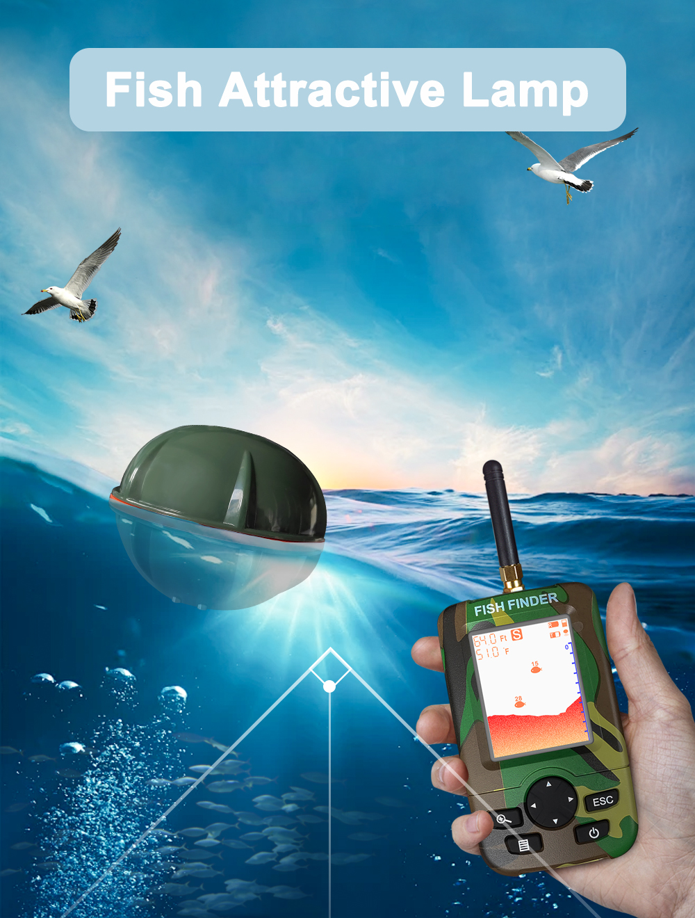 Smart Portable Sonar Fish Find - Fishing Boat Depth Finder recensione e prezzo
