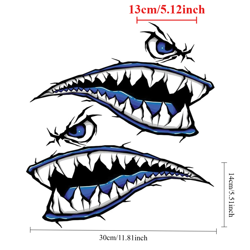 2PCS Shark Teeth Mouth Boat St - Fishing Boat Trailer recensione e prezzo