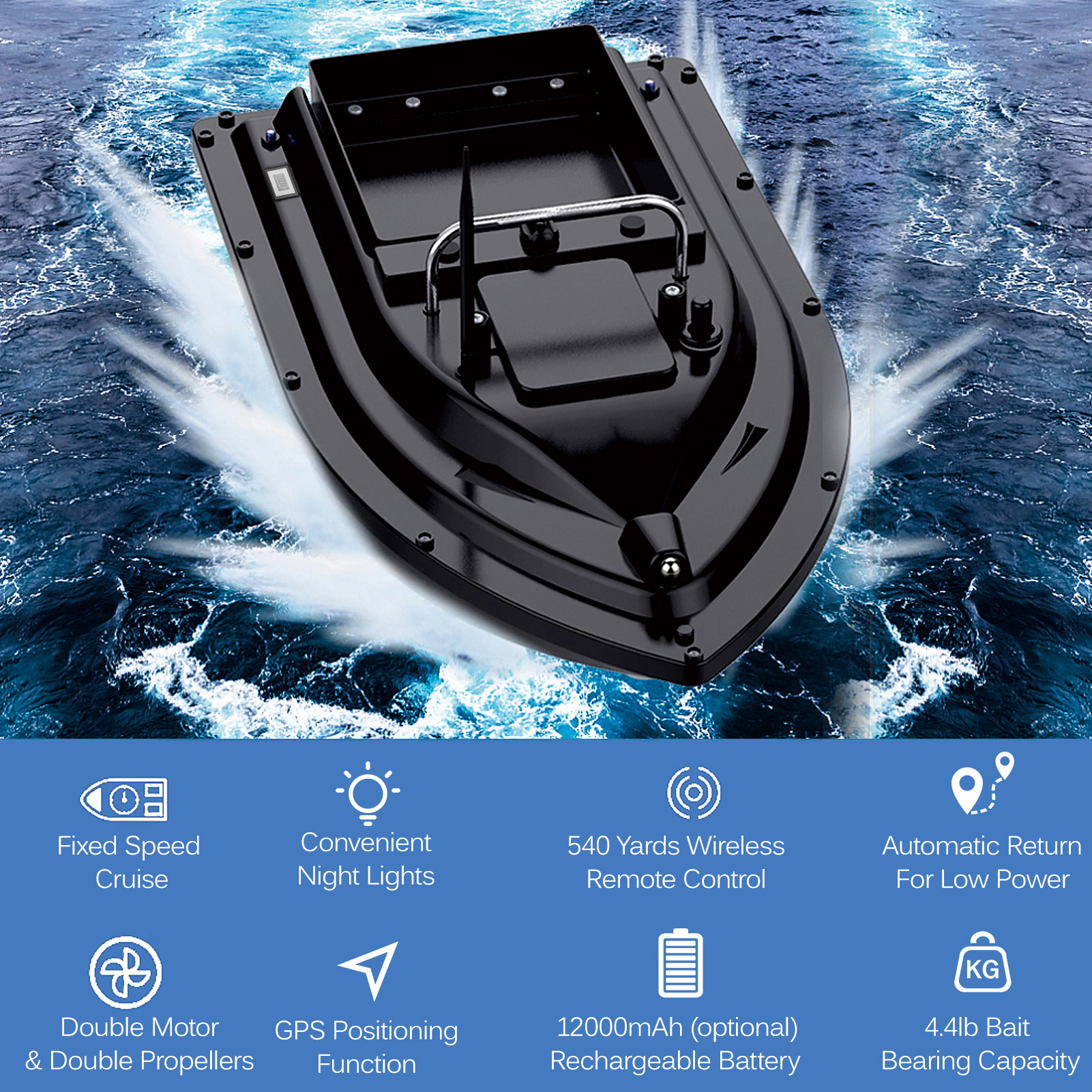 D16E GPS Fishing Bait Boat wit - Fishing Boat Gps recensione e prezzo