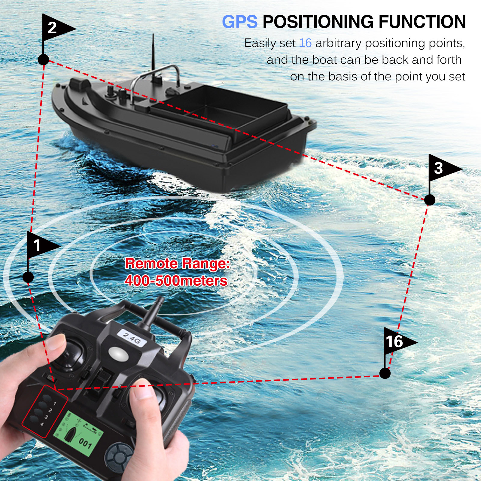 D16E GPS Fishing Bait Boat wit - Fishing Boat Gps recensione e prezzo